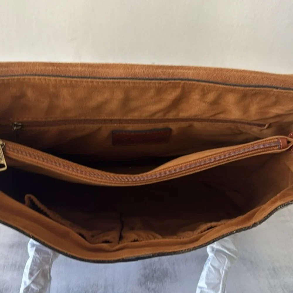 PATRICIA NASH Tan Heritage Leather Amersham Multi Pocket Messenger Bag